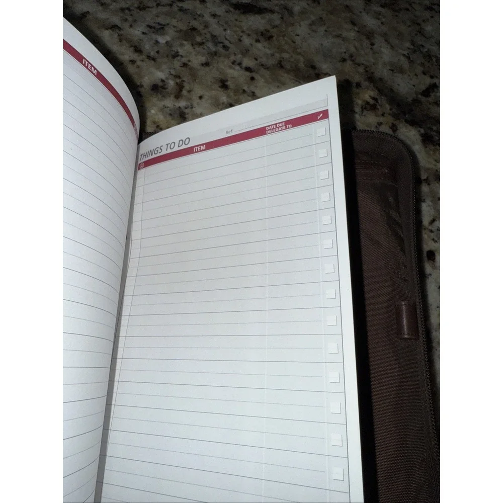 Vintage Brighton Leather/Canvas Zip Around Carryall Planner Organizer Medium4481